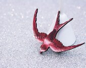 Sparrow Bird Pin Brooch Pink Red 30% OFF SALE