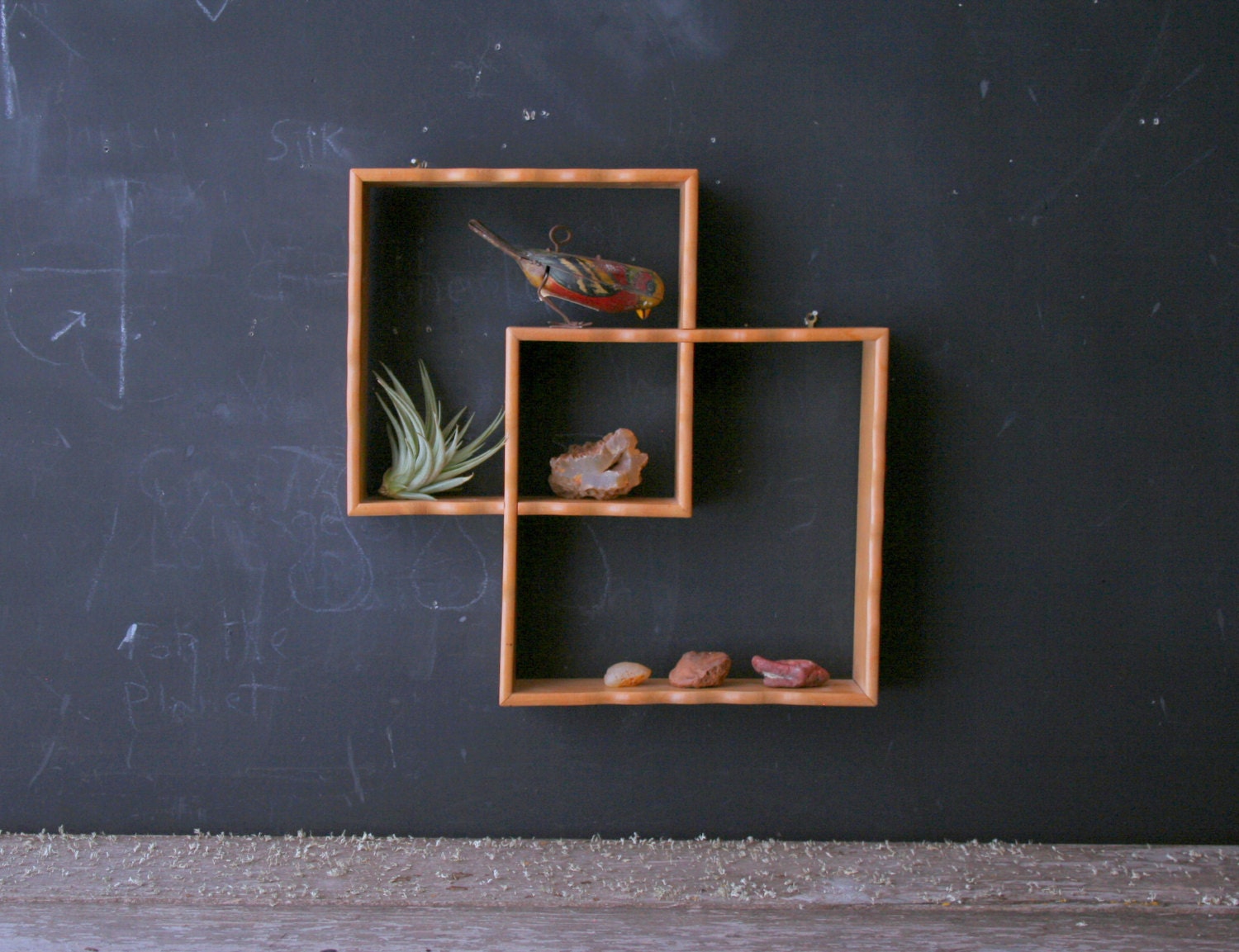 Vintage Scandinavian Design Scalloped Curio Shelf 1960s From NowVintage on Etsy