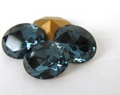 Vintage Swarovski Crystal Rhinestone Montana Sapphire Oval Glass Jewel 10x8mm swa0426 (4)