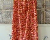 Vintage 70's Maxi Skirt-Wrap Around-Floral Paisley Prairie Hippie Boho-Small