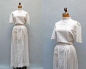 antique edwardian white cotton lawn dress