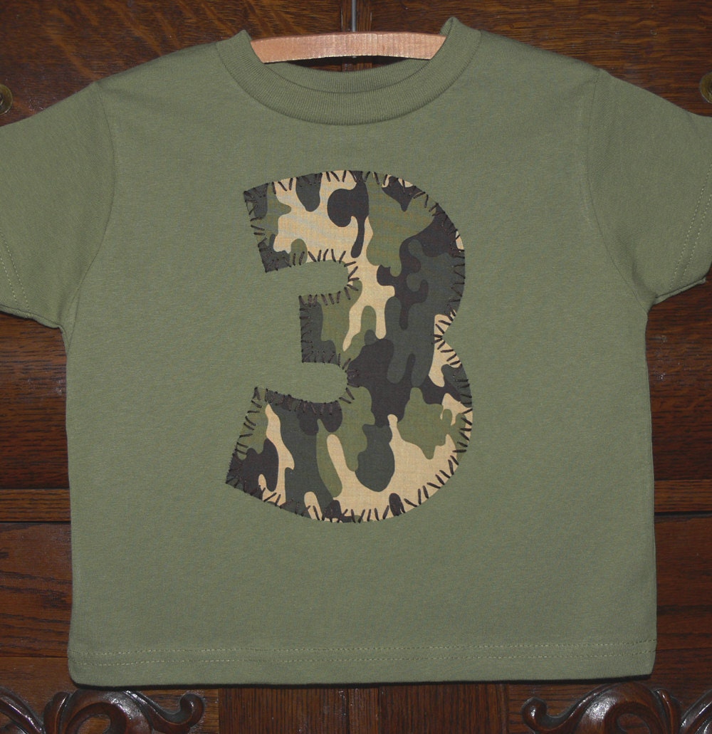 CAMO 3 birthday party shirt ...  boys 3rd birthday
