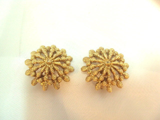 Vintage Textured Earrings by Monet