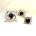 Pewter Jumping Dolpings Pin,Pendant and Earrings, with Eilat Stones Signed K K