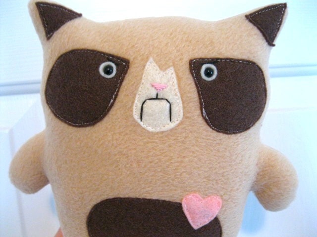 Grumpy Cat stuffed animal plush toy in Brown Eyes Handmade