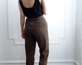 Soft Brown Suede High Waisted Slacks
