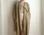 80s Minimal Beige Duster Coat