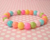 Kawaii Sweet Stretch Bracelet Pastel Candy Colored Glass Beads Fairy Kei Lolita