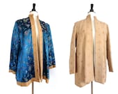 40s Jacket . Chinoiserie . Cobalt Blue . Brocade Coat . Asian Style Fashion
