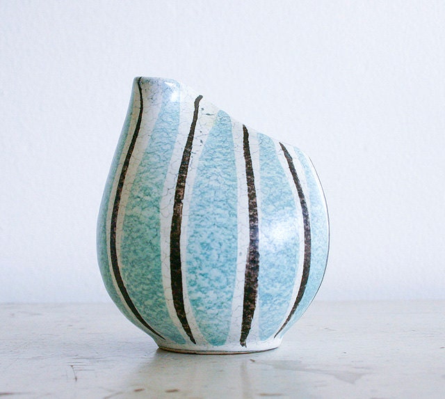 Vintage Mid Century Bud Vase / Hand Painted / Modern Decor
