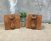 Vintage - Embossed - Wooden Cat - Kitten - Siamese -  Book Ends - Rustic Woodland Kitschy Boho CHIC