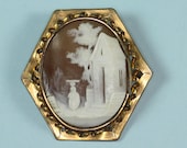 Rebecca at the Well Cameo Brooch Victorian Gold Filled
