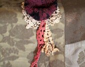 OOAK Nuno Felted Flower Brooch Pin - Repurposed Upcycled Vintage Lace - Handmade Felt Accessories - Eco Conscious