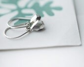 Mini faceted droplet dangle silver earrings