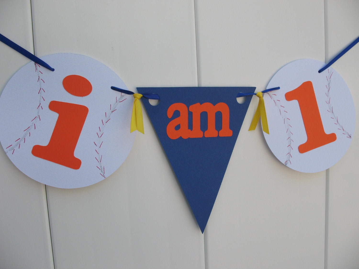 I'm 1 Baseball Banner - White Baseball