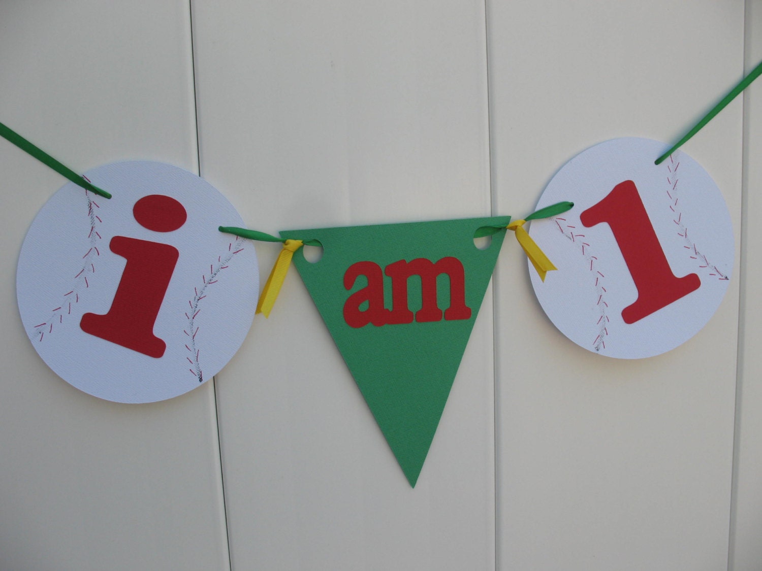 I'm 1 Baseball Banner - White Baseball