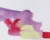 Pink, Violet Expressive Abstract Art, 4 x 6" ORIGINAL fine art -- "Painting 381"