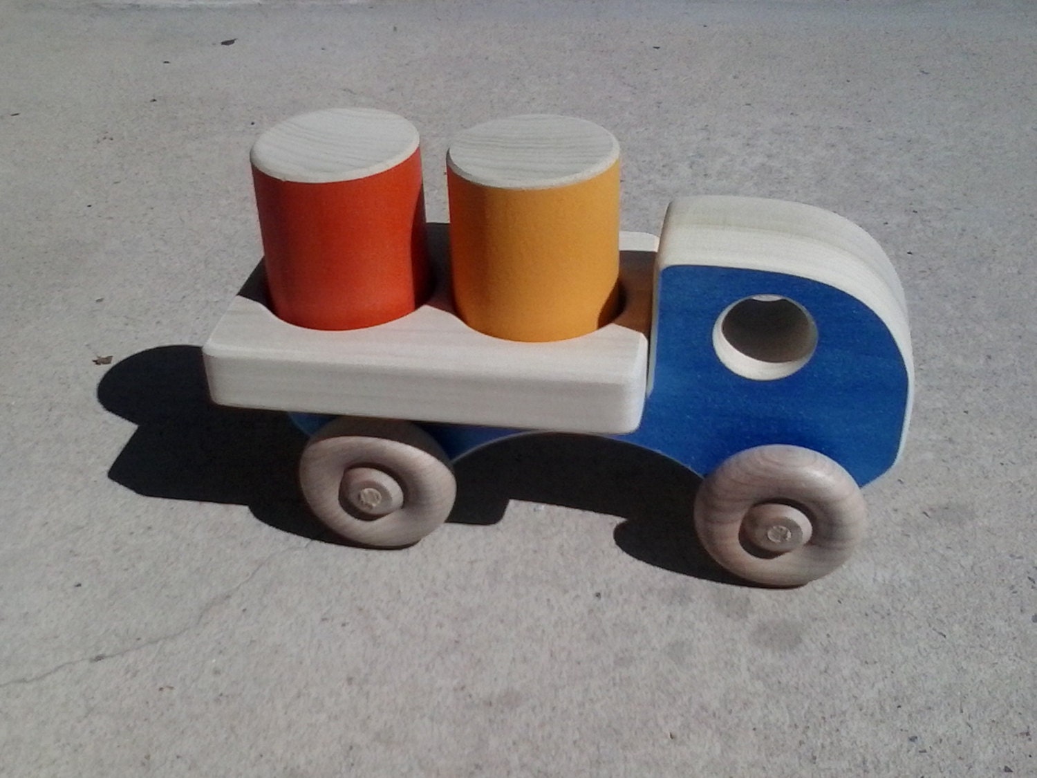 Wooden Toy Truck - Barrel Cargo Hauler