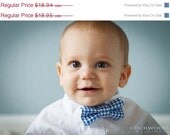 SPRING SALE Newborn Bow Tie - Toddler Bow Tie - Baby Bow Tie - Blue Gingham Bow Tie - Little Boy's Bow Tie - Photograp