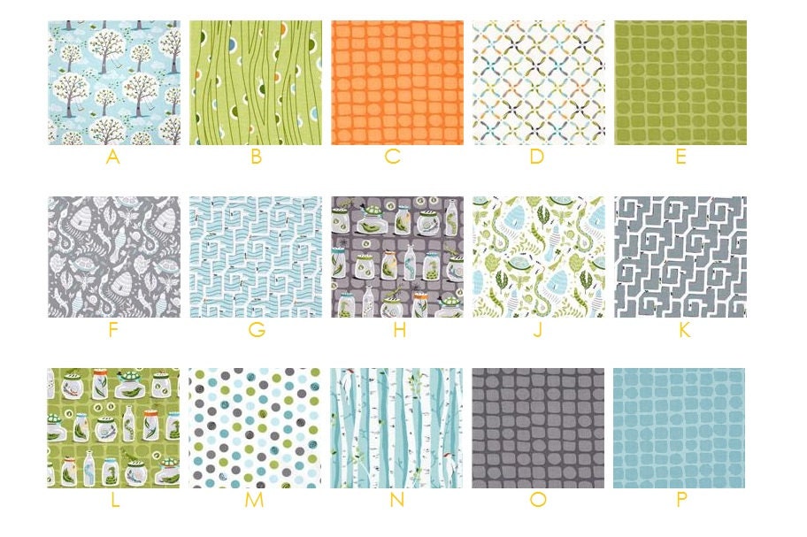 Backyard Critters - Baby Bedding - Custom Modern Crib Bedding Set - Trees, Snakeskin, Ants - Orange, Aqua, Lime Green