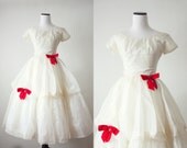 50s dress - 1950's bow party dress