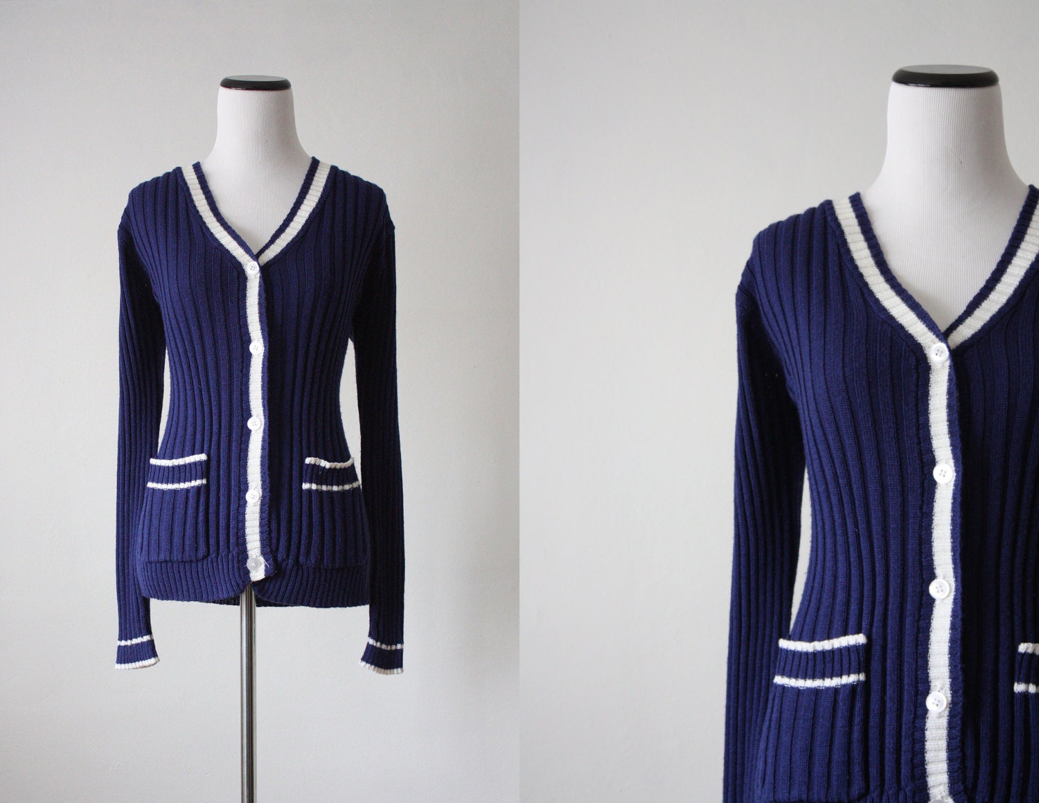 vintage 1960's nautical cardigan
