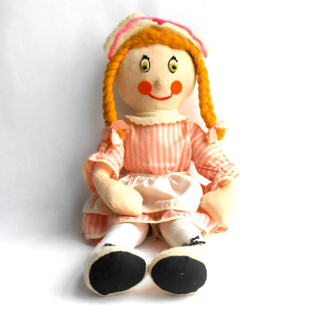1960s Vintage Miss Candy Stripe Nurse Rag Doll