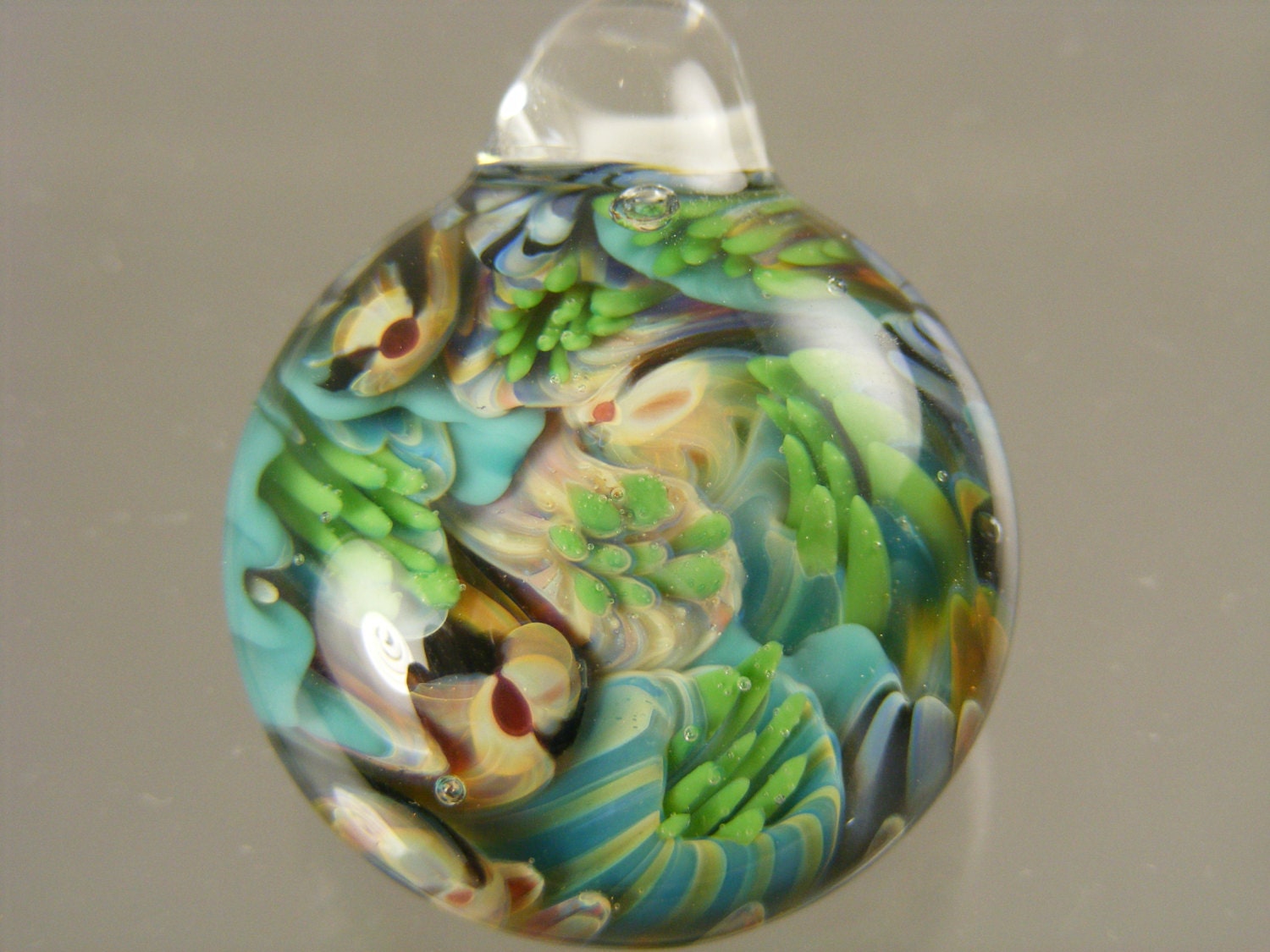 Boro Lampwork Glass REEF Pendant---   CR11