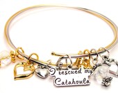 Two Expandable Bangle Bracelets with Crystal beads  Free shipping