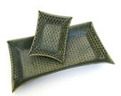hand built porcelain dot trays   ...   nesting porcelain dishes