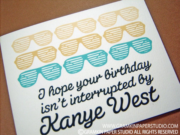 Kanye West Sighting-Single Birthday Card