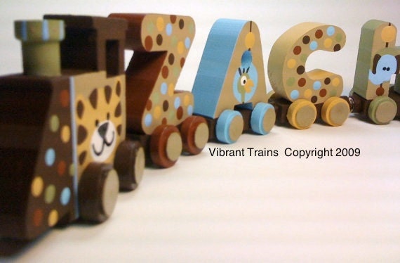 FIVE LETTER Custom Hand Painted Alphabet Name Train Personalized Gift