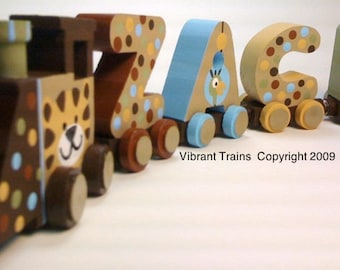 FIVE LETTER Custom Hand Painted Alphabet Name Train Personalized Gift