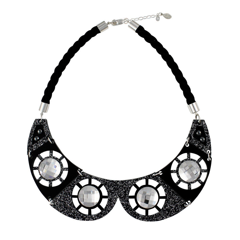 Celestial collar necklace clear Swarovski crystals