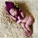 Baby Shell Bonnet, Newborn Photo Prop, crochet, wild berry