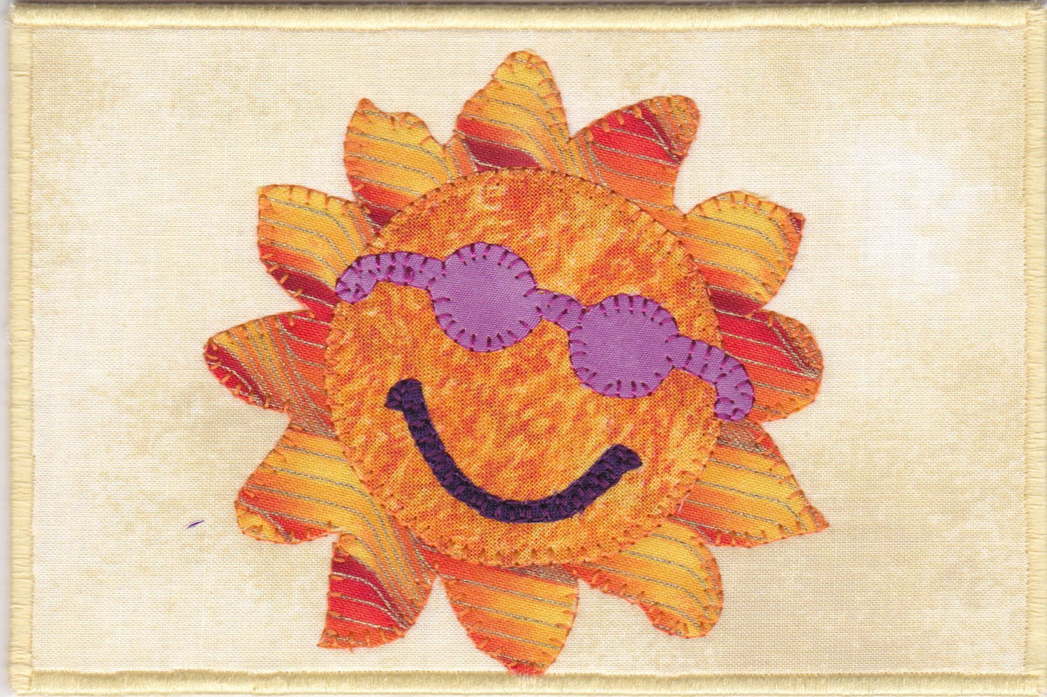 Here Comes the Sun Fabric Postcard