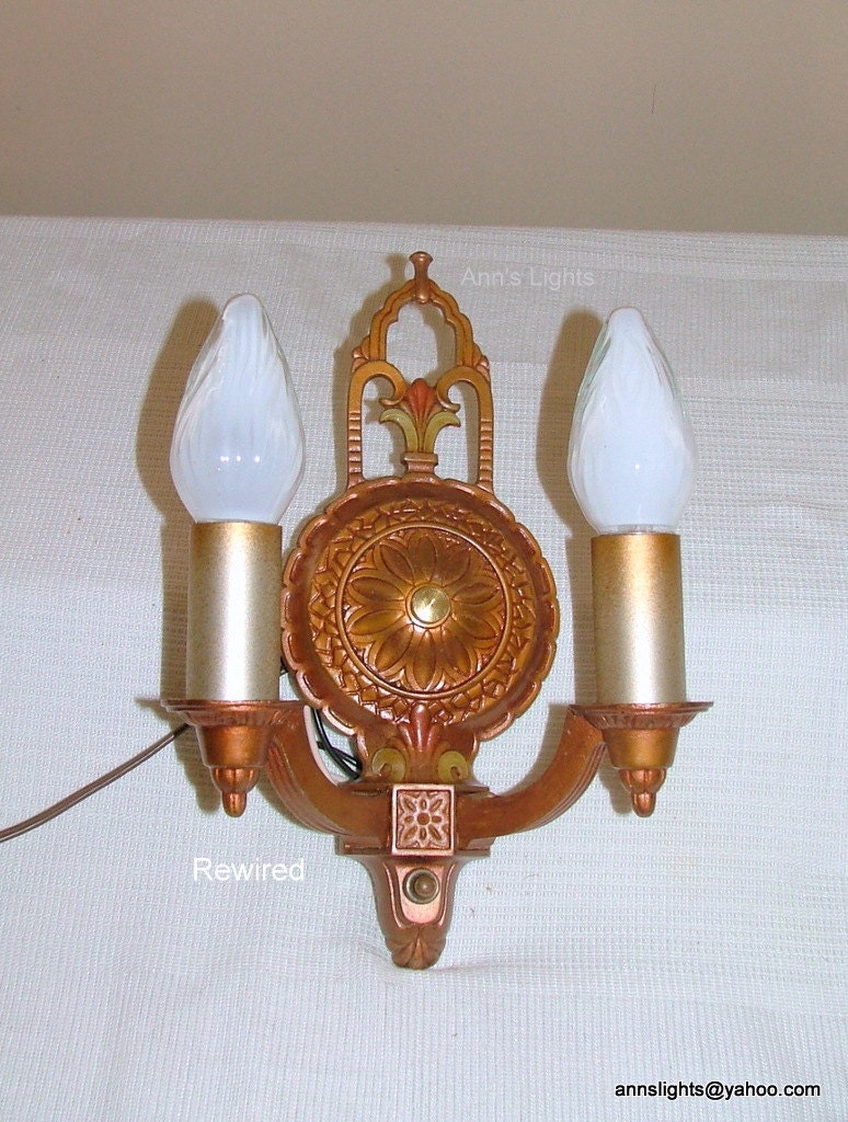 Rewired Antique Wall Light Sconce Lighting Vintage Virden Lamp Fixture by AnnsLights