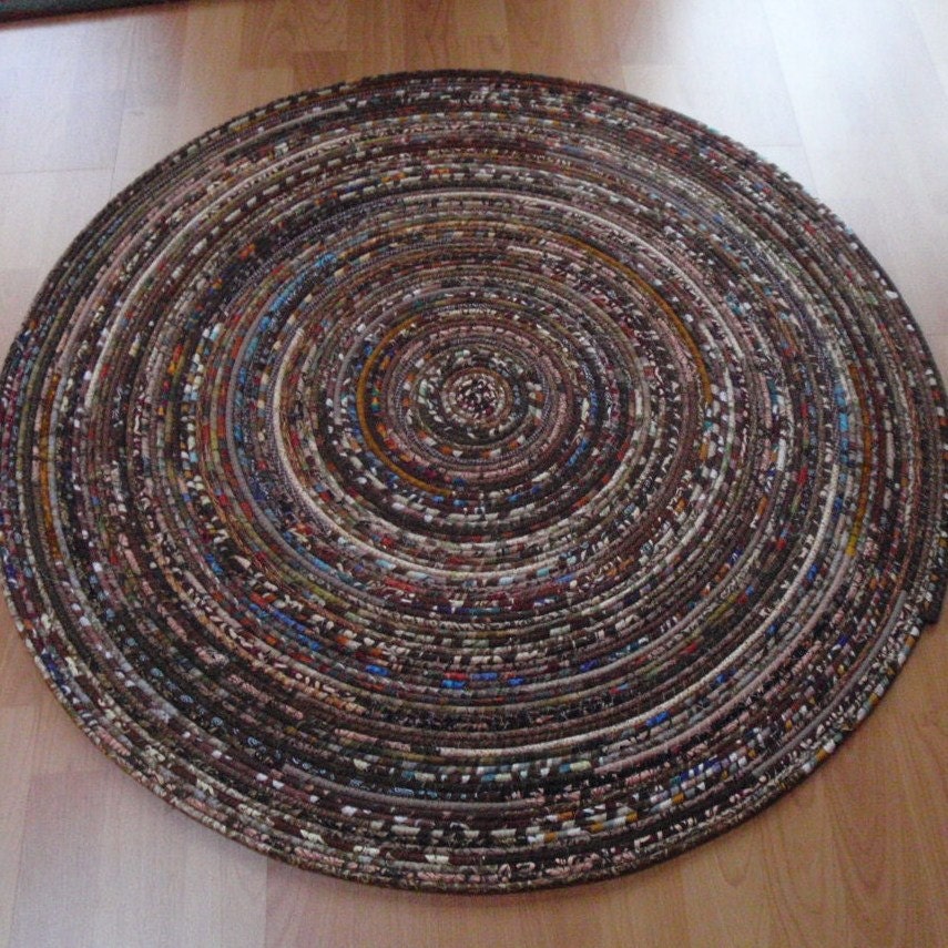 Coiled Fabric Rug - Brown Bohemian RESERVED FOR JULIA