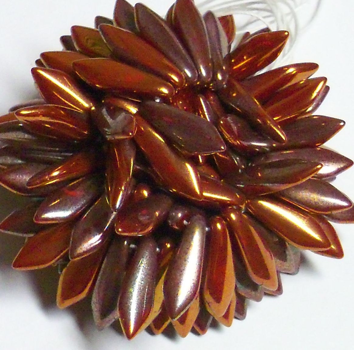 Czech Glass Daggers - 5x16mm - Copper Iris- 25 Beads