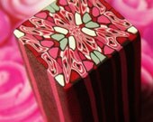 Raw Polymer Clay Cane - Pinks Red Gray Black White - Make Clay Beads and Fashion Jewelry