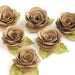 Recycled BROWN BAG Paper ROSETTE Flowers - 6 count