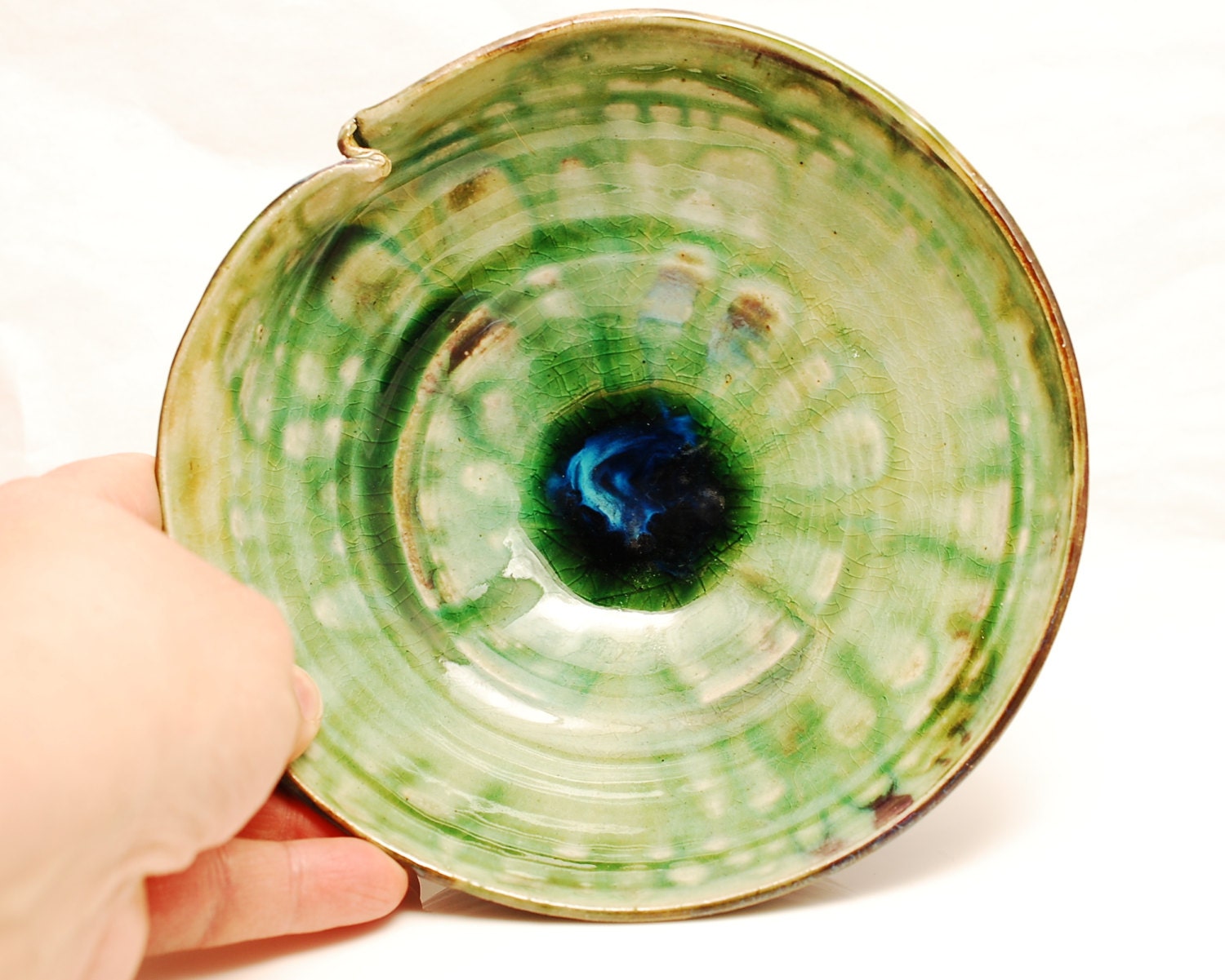 Bowl Small Green and Purple Ring Bowl