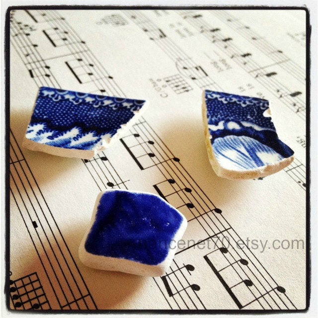 Irish Sea Pottery - Blue Willow - 3 Piece Magnet Set