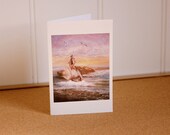 Sunbathing Mermaid Greeting Card // Print of Original Fantasy Illustration