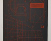 Perspective architecture 1, architectural graphic design, 16 x 20 inches silkscreen print