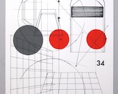 Perspective architecture 1, architectural graphic design, 16 x 20 inches silkscreen print