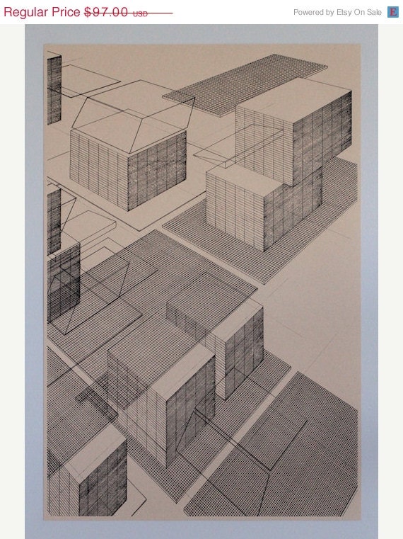 Grid objects 1, silkscreen print