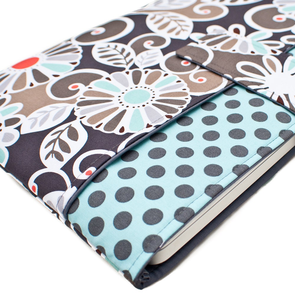 Laptop Sleeve with Pocket -- Floral Fling --  15  Inch -- MADE TO ORDER