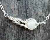 Comet of Life Necklace - Sterling Silver and Snow Quartz - Birthstones Available - Original Design by Ethora