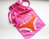 Lingerie  Bag  with "Smalls" Hand Embroidered